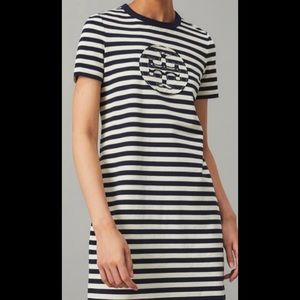 Tory Burch striped Logo T-Shirt Dress M